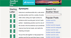 Desktop Screenshot of anotherwordfor.info